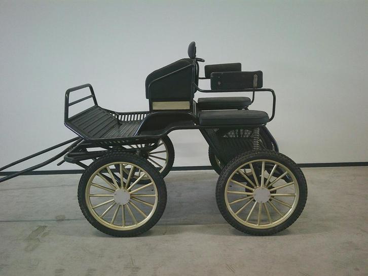 Marathonwagen enkelspa. Dubbel bokkussen. Spiraalvering, Dieren en Toebehoren, Rijtuigen en Koetsen, Gebruikt, Marathonwagen, Paard of Pony