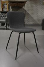 Leuke nieuwe eetkamerstoelen Fenna metaal stof antraciet 14x