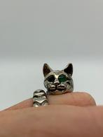 Z11 Prachtige massief zilveren ring poes maat 17,5, Sieraden, Tassen en Uiterlijk, Ringen, Ophalen of Verzenden, Zo goed als nieuw