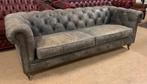 Prachtige Chesterfield Bank 3 Zits Grijs., Huis en Inrichting, Banken | Bankstellen, Gebruikt, Chesterfield, Driepersoons, Ophalen of Verzenden
