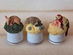 3 vingerhoedjes met Papegaai,ree,konijn erop., Ophalen of Verzenden, Zo goed als nieuw