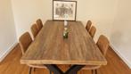 Massief houten tafel 200 x 100 | X-poten, Huis en Inrichting, Tafels | Eettafels, Ophalen, Gebruikt, Eikenhout, 200 cm of meer