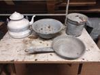 Diverse emaille decoratie potten en pannen – vintage, Ophalen of Verzenden, Gebruikt