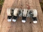 4 x Nylon Zwenkwiel met rem en glijlager., Ophalen of Verzenden