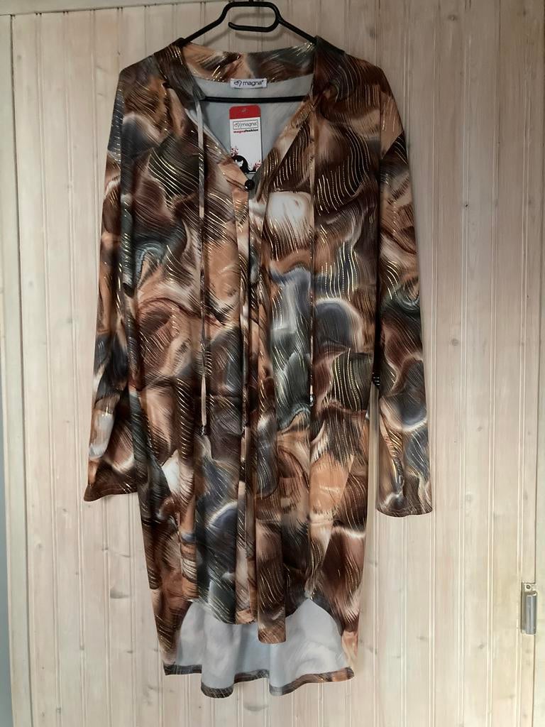 Nieuwe Magna tuniek/jurkje 40/42 nu €19,99, Bruin, Blouse of Tuniek, Nieuw, Ophalen of Verzenden