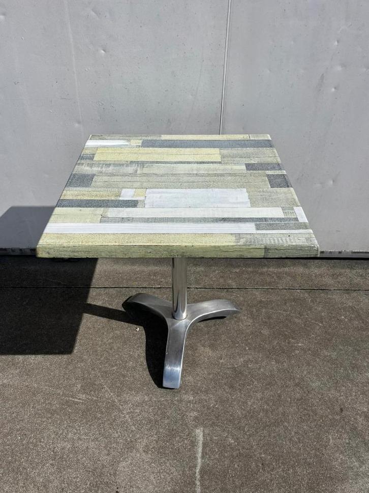 4 stuks gebruikt horeca bistro terrastafels 70x70 cm outdoor, Tuin en Terras, Tuinmeubel-accessoires, Gebruikt, Ophalen