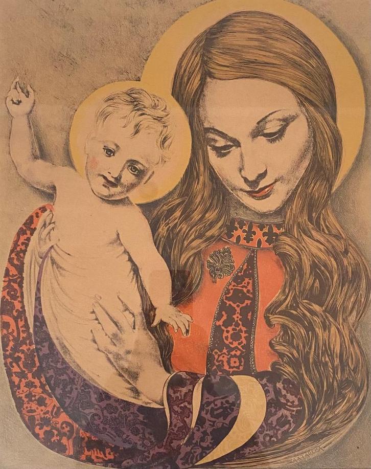 Maria met kindje Jezus, Antiek en Kunst, Kunst | Overige Kunst, Ophalen