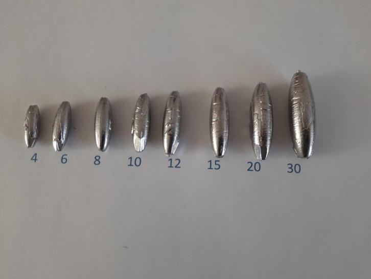 Te koop schuiflood 8/10/12/15/20/30 gram, Watersport en Boten, Hengelsport | Roofvissen, Nieuw, Overige typen, Ophalen of Verzenden