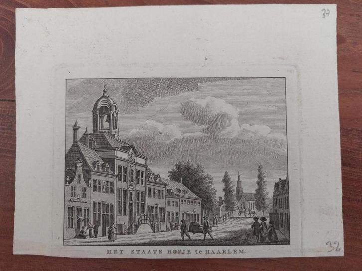 71 / het Staatshofje te Haarlem Gravure Bendorp - Bulthuis, Antiek en Kunst, Kunst | Etsen en Gravures, Ophalen of Verzenden
