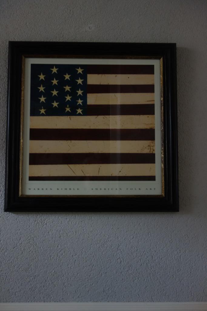 Schilderij Amerikaanse vlag, Huis en Inrichting, Woonaccessoires | Schilderijen, Tekeningen en Foto's, Zo goed als nieuw, Schilderij