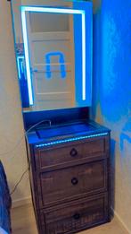 Luxe make-up tafel met sensor lichten, 100 tot 150 cm, Nieuw, Modern, Hout