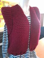 Nieuw handgebreid Bordeaux/Burgundy Gilet model Kiro by Kim, Ophalen of Verzenden, Nieuw, Overige kleuren