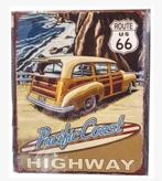 Metalen bord Route 66 Pacific Coast Highway 20x30cm, Ophalen of Verzenden, Nieuw
