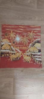 schilderij antiek batik uit Indonesie origineel 50 bij 50 c, Antiek en Kunst, Ophalen of Verzenden