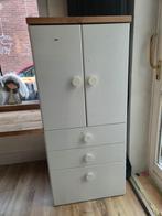 Witte kast met houten blad en lades, Huis en Inrichting, Kasten | Lockerkasten, Ophalen, Gebruikt, Modern