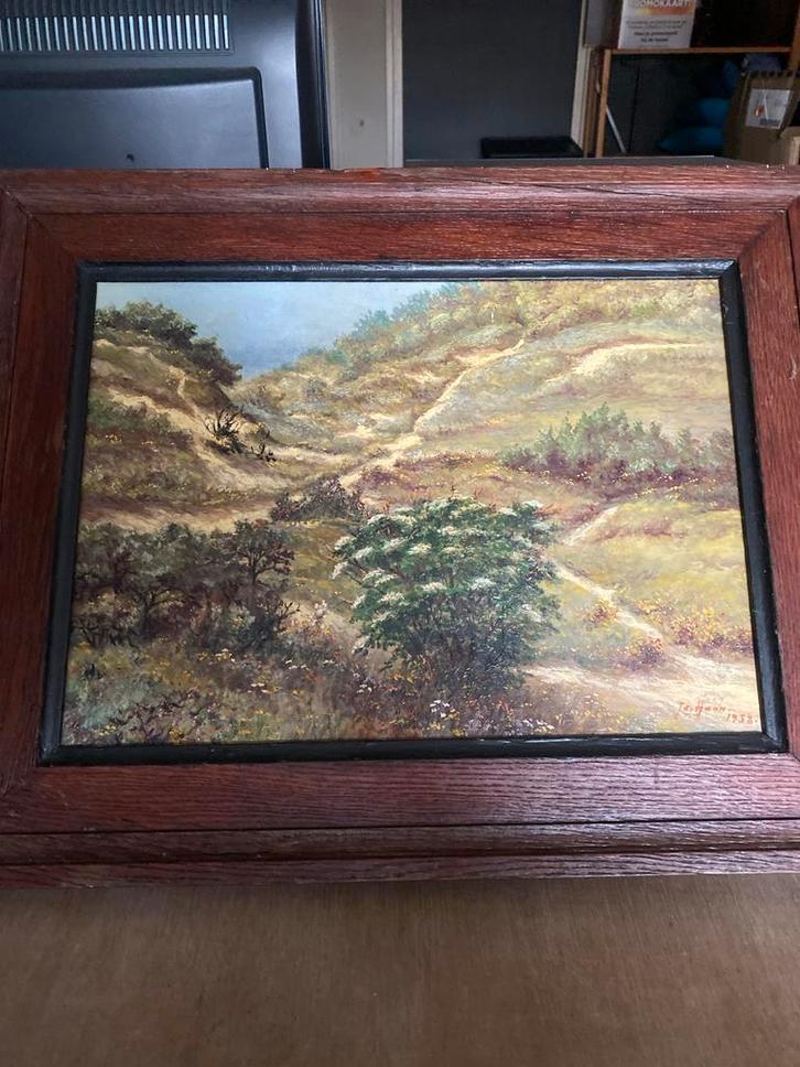 Schilderij Landschap 1953 j de haan, Antiek en Kunst, Kunst | Schilderijen | Klassiek, Ophalen