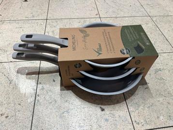 3-delige Koekenpannenset Beige (28, 24 en 20 cm) beschikbaar voor biedingen
