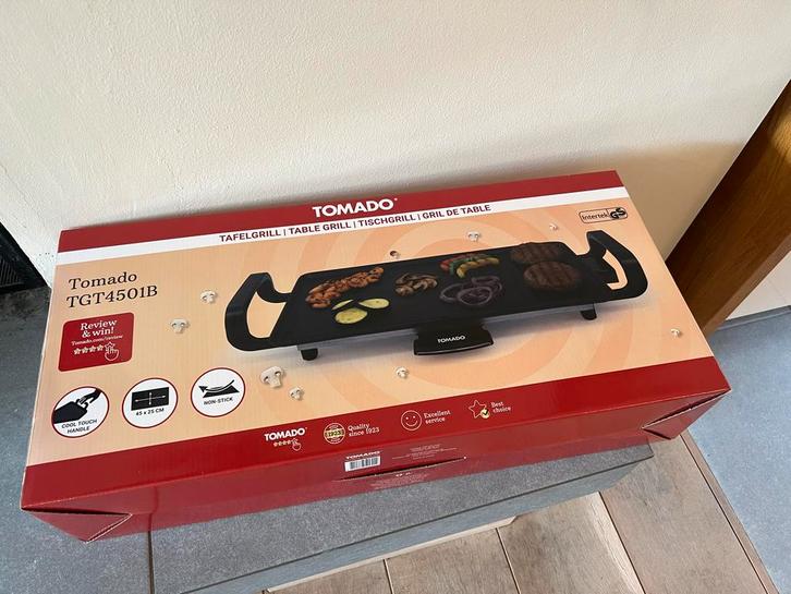 Tomado Tafelgrill TGT4501B - Nieuw in doos!, Witgoed en Apparatuur, Grillplaten, Nieuw, Tafelgrill, Ophalen of Verzenden