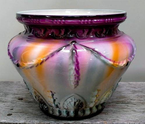 Antieke Jugendstil Jardinière Bloempot - Franz Anton Mehlem, Antiek en Kunst, Antiek | Keramiek en Aardewerk, Ophalen of Verzenden