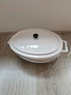 Witte gusta maxi cocotte ovenschaal met rechaud, Huis en Inrichting, Keuken | Potten en Pannen, Ophalen, Zo goed als nieuw, Overige materialen