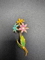 Antik Jugendstil Broche met Emaille Bloemen, Sieraden, Tassen en Uiterlijk, Broches, Overige materialen, 4 tot 7 cm, Gebruikt
