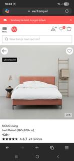 Roze bed 160x200 met lattenbodems te koop, Ophalen, Tweepersoons, Zo goed als nieuw, 200 cm