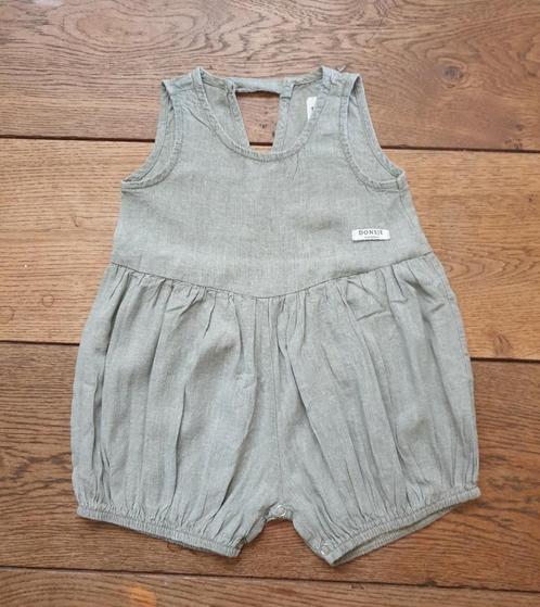 Lief linnen pakje donsje maat 80., Kinderen en Baby's, Babykleding | Maat 80, Zo goed als nieuw, Jongetje of Meisje, Pakje, Ophalen of Verzenden