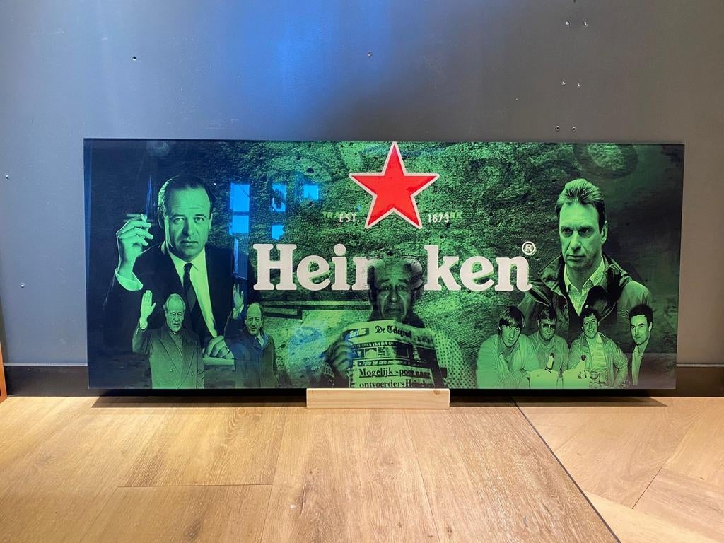 Heineken Ontvoering Schilderij - 120x50cm, Ophalen of Verzenden, Nieuw, Schilderij, Minder dan 50 cm