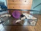 Hamsterkooi, glazen onderbak, dwerghamster, 80/35/47,5, Kooi, Gebruikt, Hamster, 75 tot 110 cm