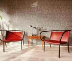 2x Danish design Afteroom lounge chair, cognac leather, MENU, Ophalen, -, 75 tot 100 cm, Metaal