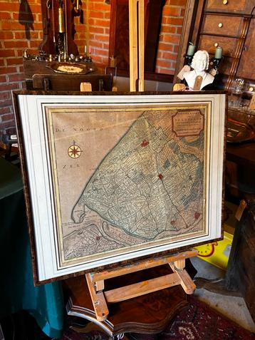 Antieke kaart “Delftland” gemaakt door Triton beschikbaar voor biedingen