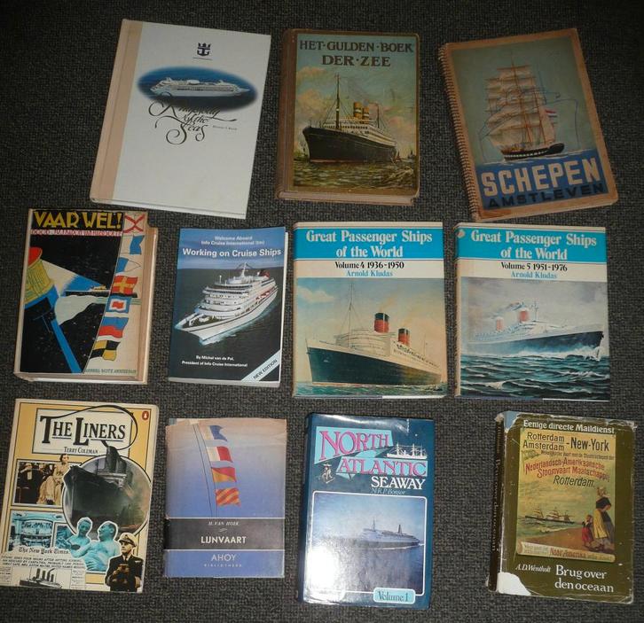 11 boeken over scheepvaart cruise ships cruiseschepen:, Boeken, Reisverhalen, Zo goed als nieuw, Europa, Ophalen of Verzenden