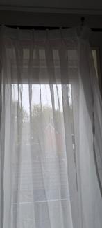 Off-white vitrage gordijnen met vlinderplooi, 200 cm of meer, Crème, Ophalen of Verzenden, Zo goed als nieuw