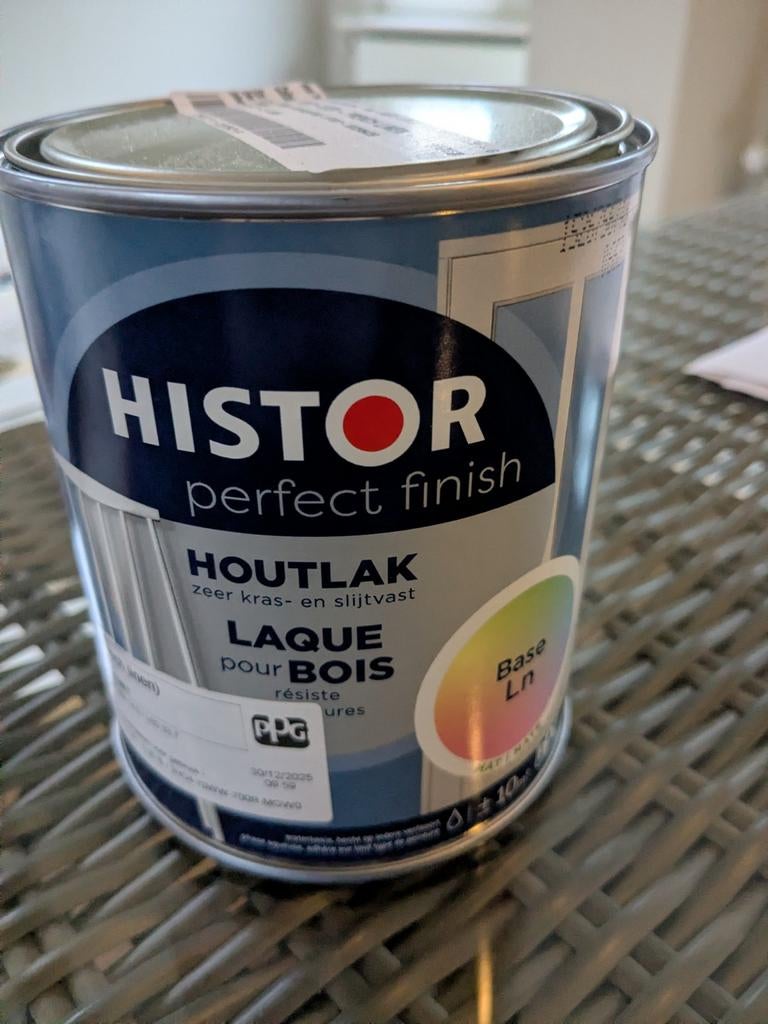 3 blikken Histor houtlak, Beige, Nieuw, Ophalen of Verzenden, Lak