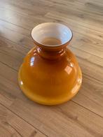 Vintage Lampenkap Gekleurd Glas - Geel / Oranje - 35 cm, Huis en Inrichting, Lampen | Lampenkappen, Ophalen, Wit, Rond, Zo goed als nieuw