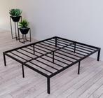2x Platform bed 151x202 tweepersoons metaal queensize, Zwart, Tweepersoons, Ophalen of Verzenden, Zo goed als nieuw