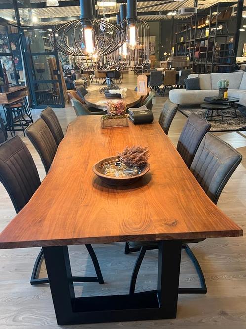Opruiming Acacia massief houten eettafels, Huis en Inrichting, Tafels | Eettafels, Nieuw, 50 tot 100 cm, 200 cm of meer, Vijf personen of meer