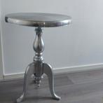 Mooi Zilveren bijzettafeltje(55 cm hoog), Ophalen, Gebruikt, Rond, Metaal of Aluminium