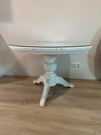 Gebruikte eettafel met glasplaat, Ophalen, 100 tot 150 cm, Zo goed als nieuw, 25 tot 50 cm