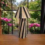 Grote Tafellamp, Raffia lamp, Verzenden, Nieuw, Zwart, Rond