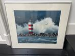 Origineel Bas Verkade – Vuurtoren in storm (‘06), olieverf, Antiek en Kunst, Kunst | Schilderijen | Klassiek, Ophalen