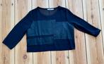 Aaiko Crop Top / Shirt - Zwart gaas met leer - Medium, Kleding | Dames, Maat 38/40 (M), Aaiko, Zwart, Ophalen of Verzenden