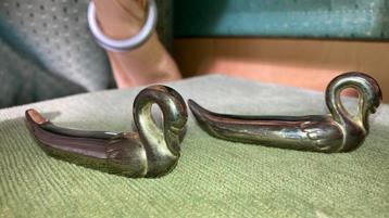 2 Vintage Verzilverde messen leggers Zwaan Zwanen PPSTK!!!! beschikbaar voor biedingen