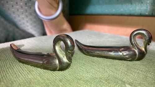 2 Vintage Verzilverde messen leggers Zwaan Zwanen PPSTK!!!!, Antiek en Kunst, Curiosa en Brocante, Verzenden