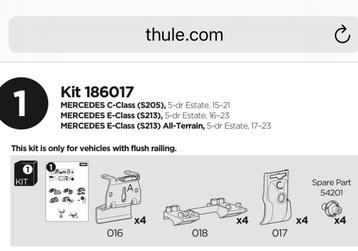 Thule dakdrager kit Mercedes 186017 beschikbaar voor biedingen