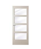 Binnendeur met glas wit voorgelakt stomp NIEUW, Doe-het-zelf en Verbouw, Deuren en Horren, Niet ingevuld, 80 tot 100 cm, Binnendeur
