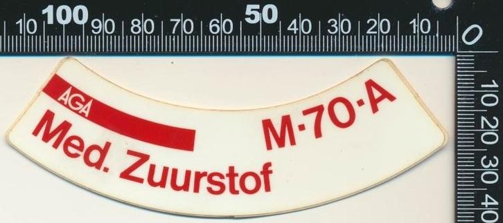 Sticker: Aga - Med Zuurstof - M-70-A, Verzamelen, Stickers, Zo goed als nieuw, Bedrijf of Vereniging, Ophalen of Verzenden
