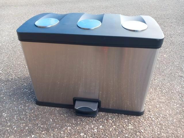 EKO Afvalbak Recycling Prullenbak, Huis en Inrichting, Woonaccessoires | Prullenbakken, Gebruikt, Rvs, 50 tot 75 cm, 10 tot 20 liter
