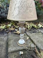Vintage lamp marmer ecrue met kap, Ophalen of Verzenden