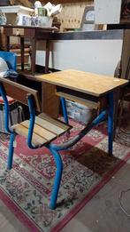 Industriële vintage schoolbank, kinderbureau, Ophalen